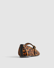 The Remy Mary Jane Flat in Haircalf CARAMEL MULTI