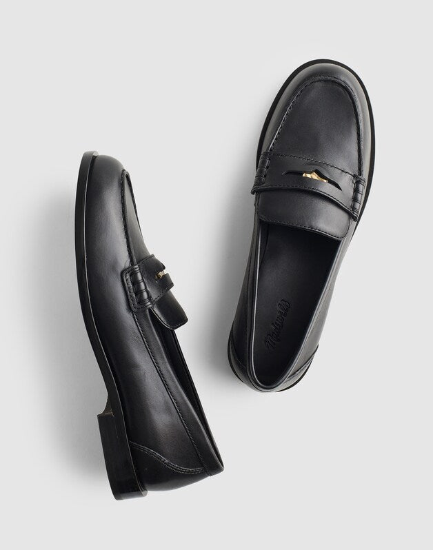 The Grayson Penny Loafer in Leather TRUE BLACK
