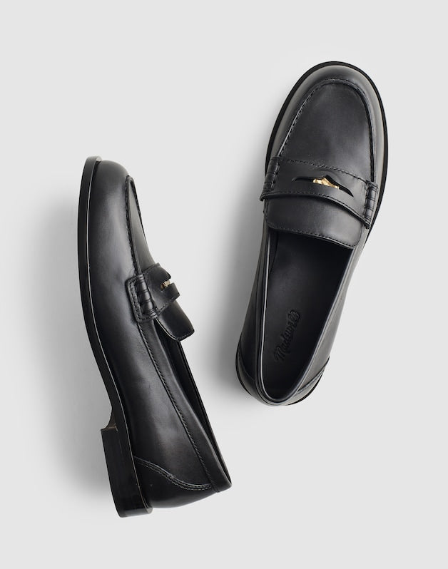 The Grayson Penny Loafer in Leather TRUE BLACK
