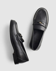 The Grayson Penny Loafer in Leather TRUE BLACK
