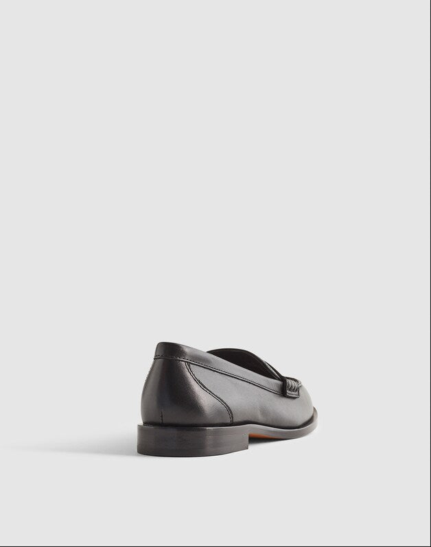 The Grayson Penny Loafer in Leather TRUE BLACK