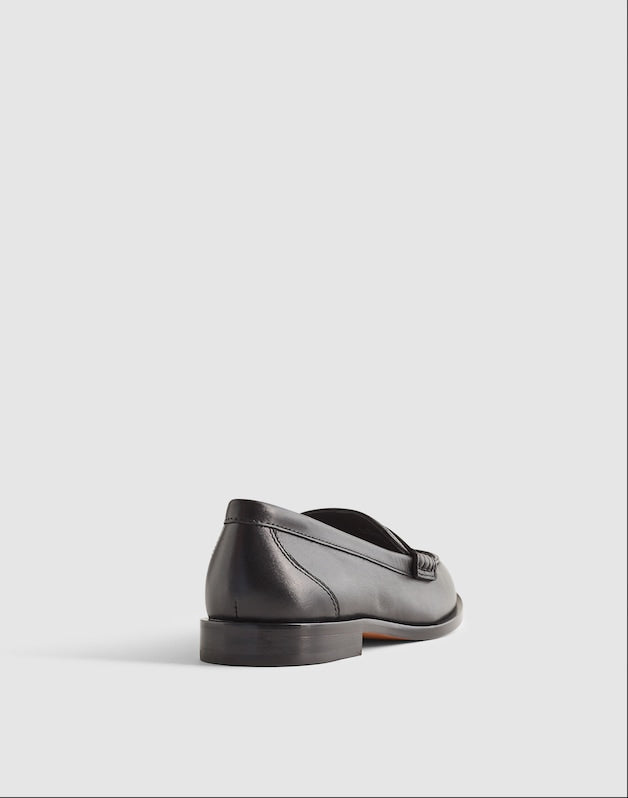 The Grayson Penny Loafer in Leather TRUE BLACK