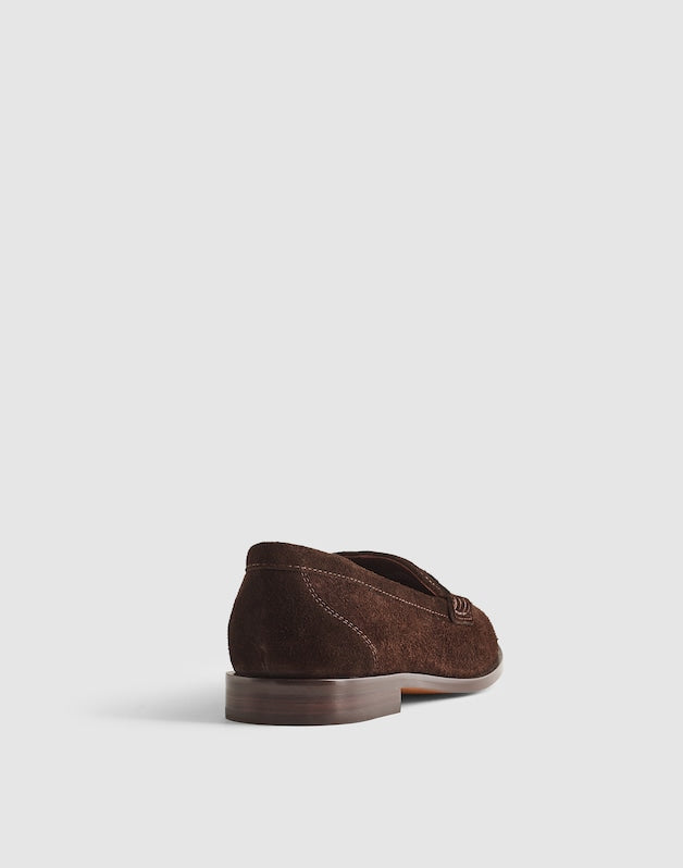 The Grayson Penny Loafer in Suede DARK CAROB