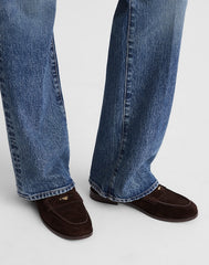The Grayson Penny Loafer in Suede DARK CAROB