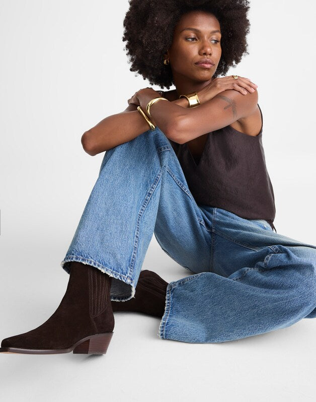 The Ingrid Chelsea Boot in Suede DARK CAROB