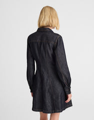 Airy Denim Seamed Shirtdress in Rinse Wash RINSE WASH