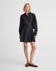 Airy Denim Seamed Shirtdress in Rinse Wash RINSE WASH