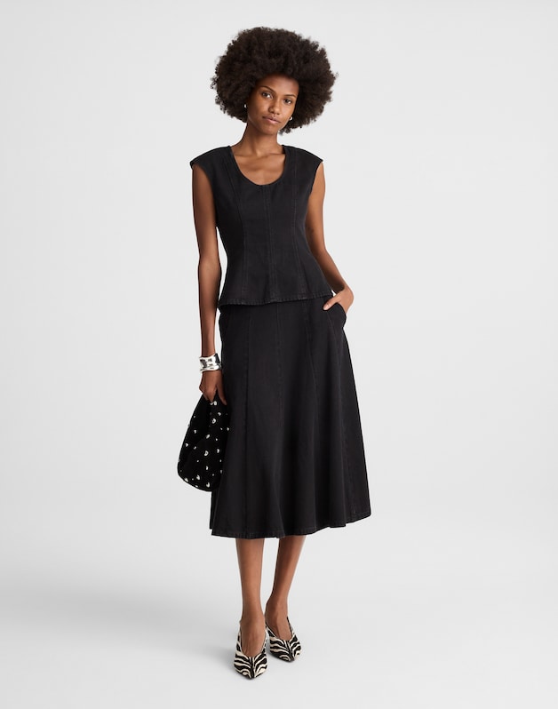 Airy Denim Circle Skirt HANNE WASH