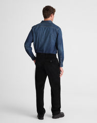 Pleated Trousers in Corduroy WASHED BLACK