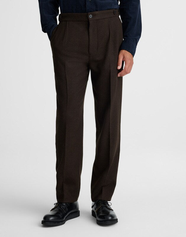 Officer Pants in Wool Blend CHOCOLATE