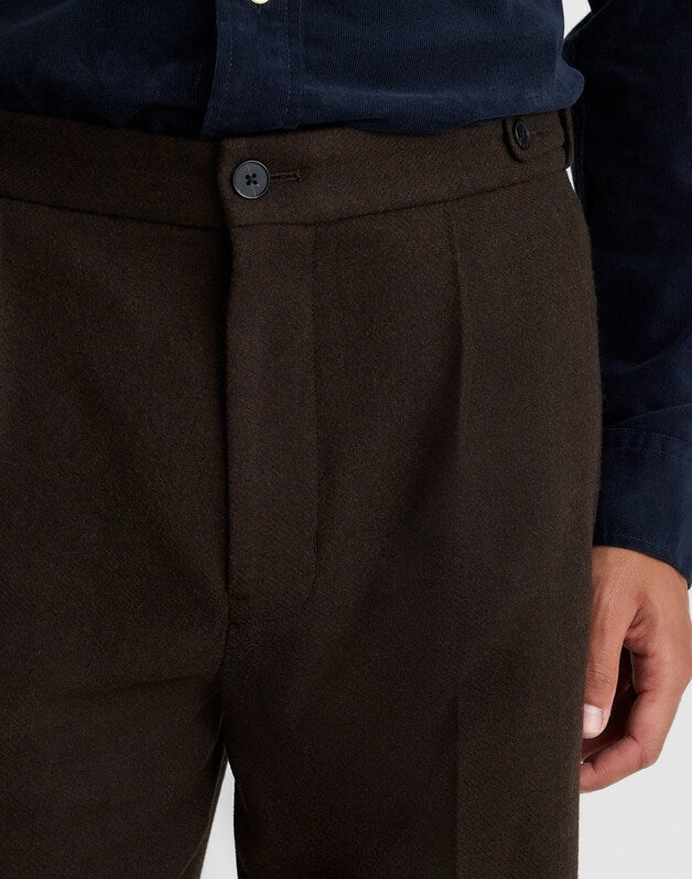 Officer Pants in Wool Blend CHOCOLATE