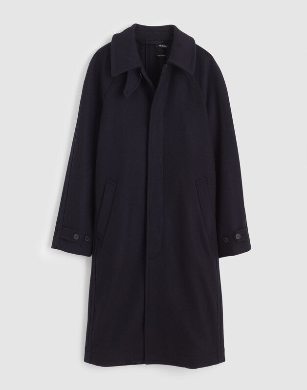 Officer Coat in Italian Melton Wool Blend DARK NAVY