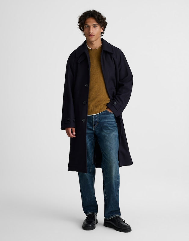 Officer Coat in Italian Melton Wool Blend DARK NAVY