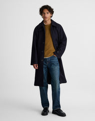 Officer Coat in Italian Melton Wool Blend DARK NAVY