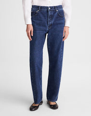Pieced Barrel-Leg Jeans in McKinney Wash MCKINNEY WASH