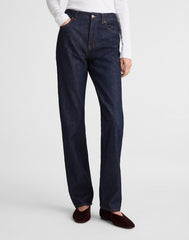 The Petite Longline Straight Jean in Rinse Wash RINSE WASH