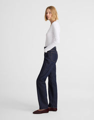 The Petite Longline Straight Jean in Rinse Wash RINSE WASH