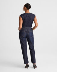 The Petite Curvy Dean Easy Straight Jean in SoftDrape FOUNDRY WASH