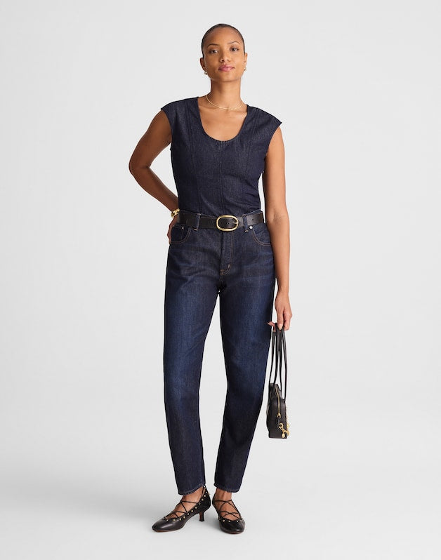 The Curvy Dean Easy Straight Jean in SoftDrape FOUNDRY WASH