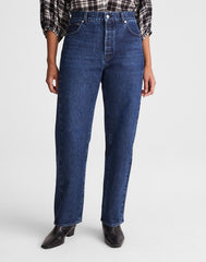Curvy Pieced Barrel-Leg Jeans in McKinney Wash MCKINNEY WASH