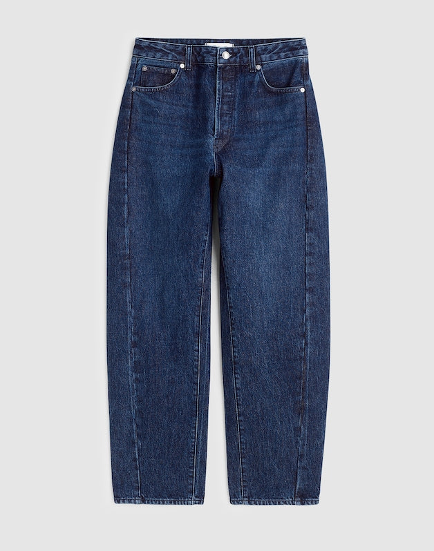 Tall Curvy Pieced Barrel-Leg Jeans in McKinney Wash MCKINNEY WASH