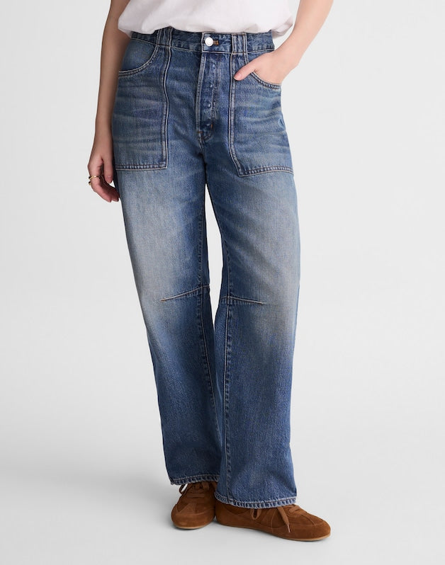 The Tall Darted Utility Barrel-Leg Jean IRMO WASH