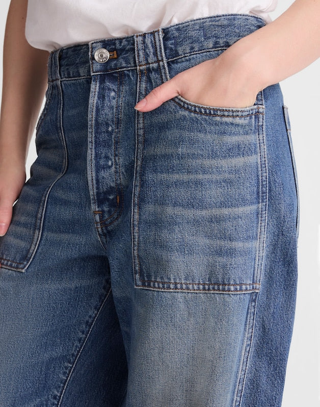 The Tall Darted Utility Barrel-Leg Jean IRMO WASH