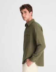 Work Shirt in Herringbone DARK OLIVE HERRINGBONE
