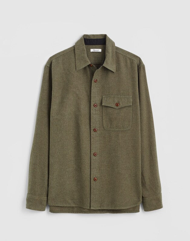 Work Shirt in Herringbone DARK OLIVE HERRINGBONE