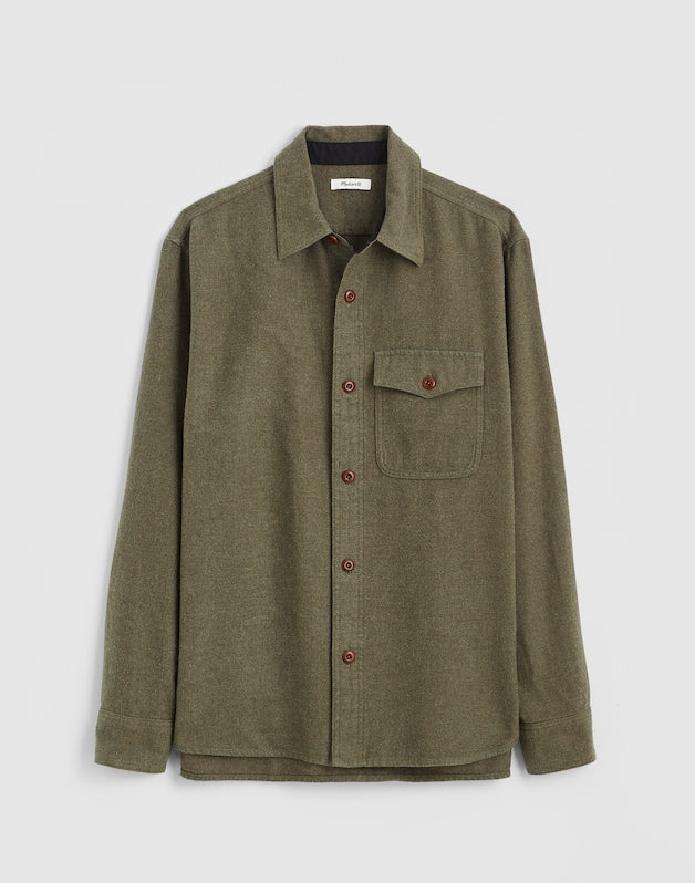 Work Shirt in Herringbone DARK OLIVE HERRINGBONE