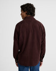 Button-Up Shirt in Fine-Wale Corduroy CHOCOLATE RAISIN