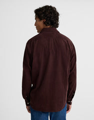 Button-Up Shirt in Fine-Wale Corduroy CHOCOLATE RAISIN