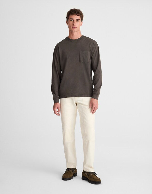The Long-Sleeve Vintage Pocket Tee ALMOST BLACK