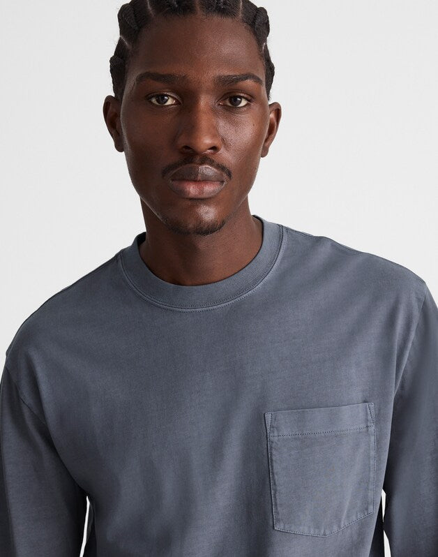 The Long-Sleeve Vintage Pocket Tee HEIRLOOM BLUE