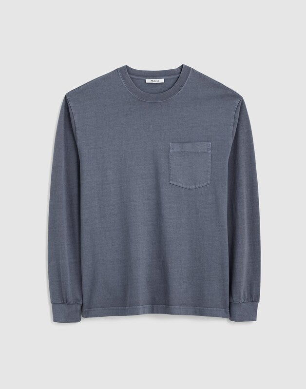 The Long-Sleeve Vintage Pocket Tee HEIRLOOM BLUE