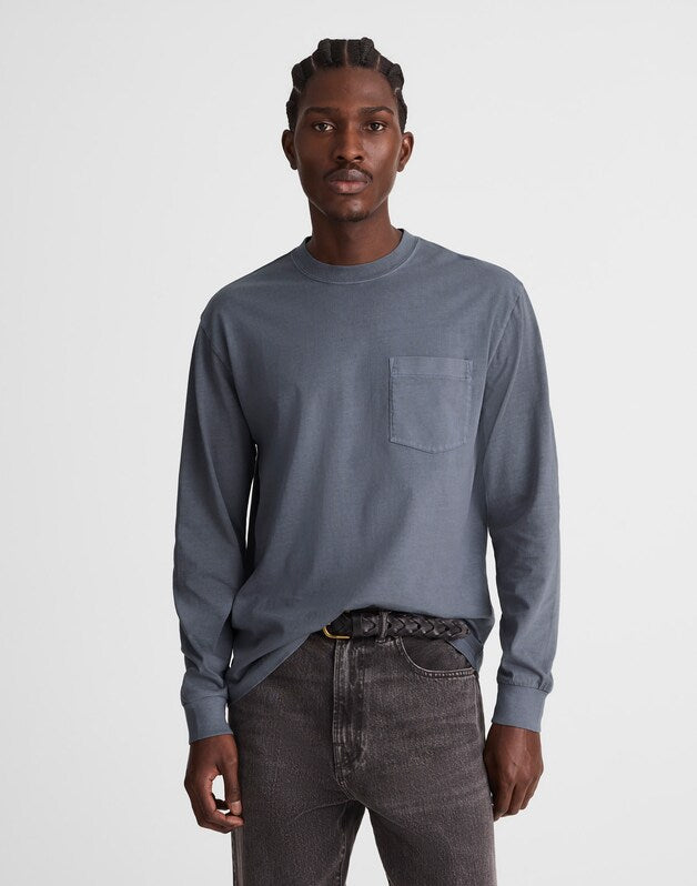 The Long-Sleeve Vintage Pocket Tee HEIRLOOM BLUE