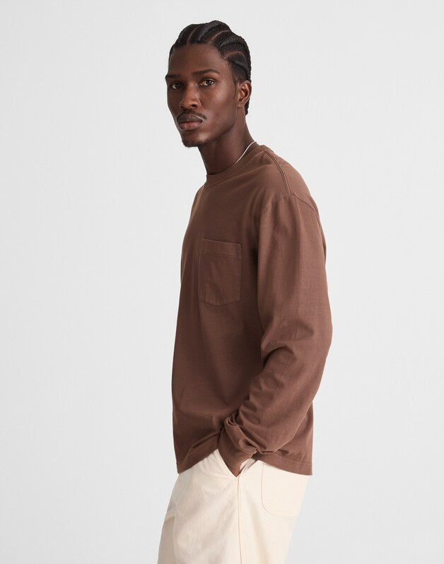 The Long-Sleeve Vintage Pocket Tee ROASTED CHICORY