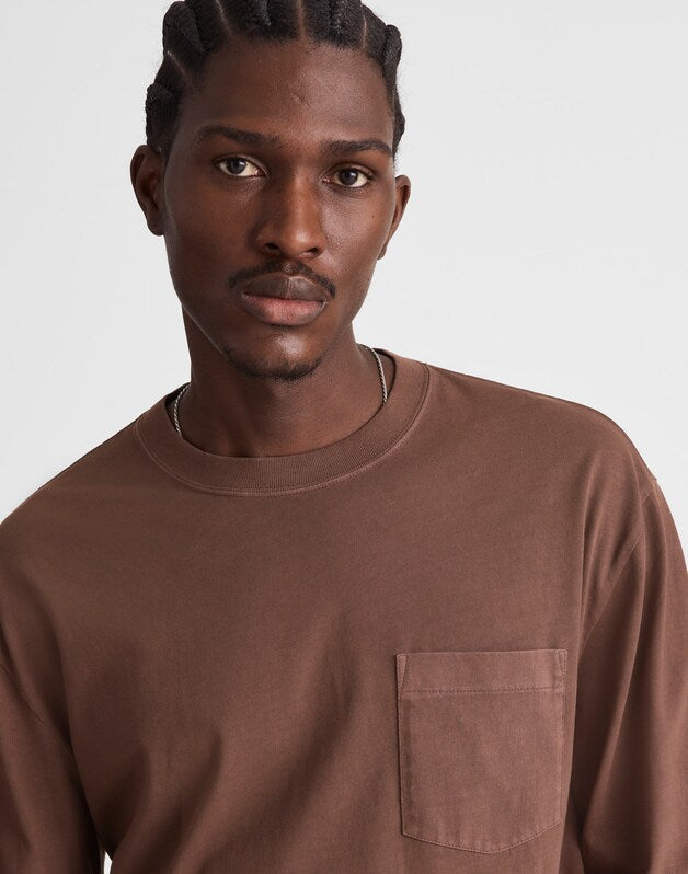 The Long-Sleeve Vintage Pocket Tee ROASTED CHICORY
