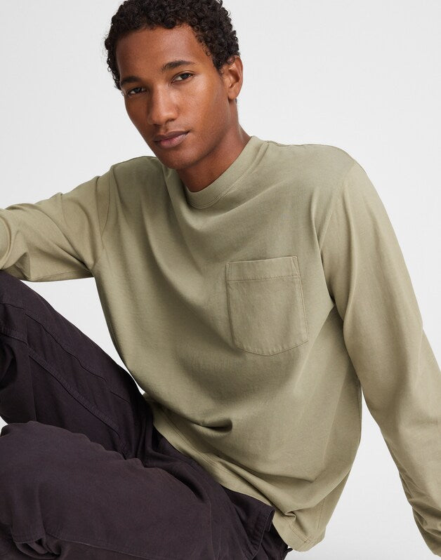 The Long-Sleeve Vintage Pocket Tee FADED FATIGUE