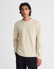 The Long-Sleeve Vintage Pocket Tee HEATHER OAT GREY