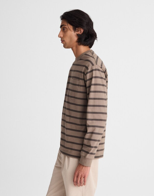 The Long-Sleeve Vintage Pocket Tee DARK DRIFTWOOD
