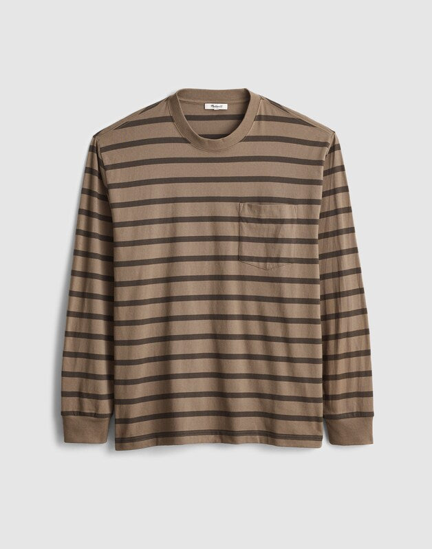 The Long-Sleeve Vintage Pocket Tee DARK DRIFTWOOD