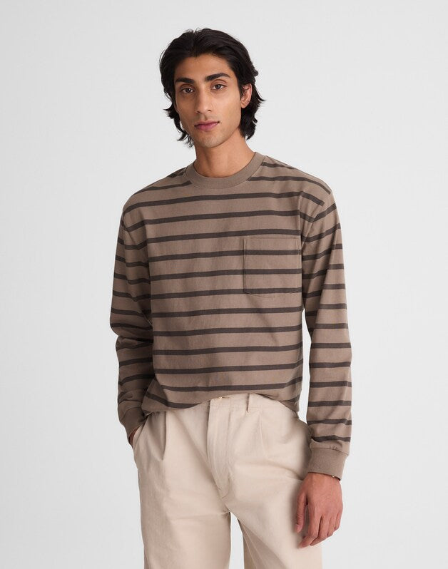 The Long-Sleeve Vintage Pocket Tee DARK DRIFTWOOD