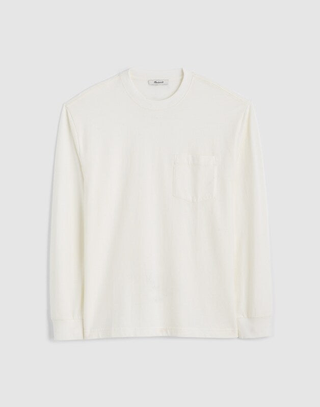 The Long-Sleeve Vintage Pocket Tee SOFT WHITE