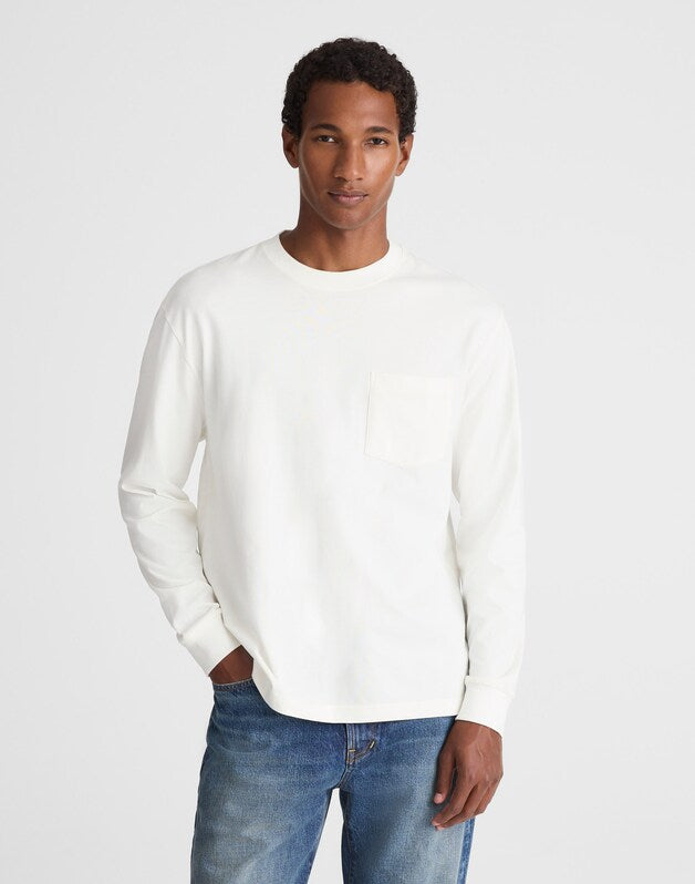 The Long-Sleeve Vintage Pocket Tee SOFT WHITE