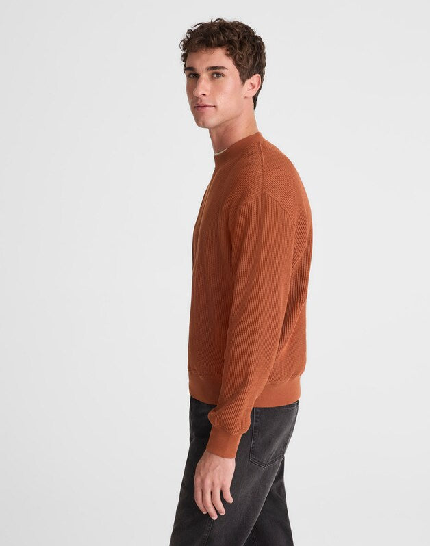 Waffle-Knit Sweatshirt SOFT MAHOGANY
