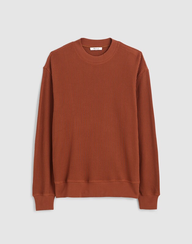 Waffle-Knit Sweatshirt SOFT MAHOGANY