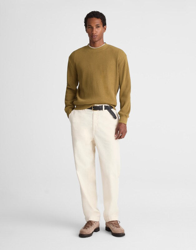 Waffle-Knit Sweatshirt WOODLAND BROWN