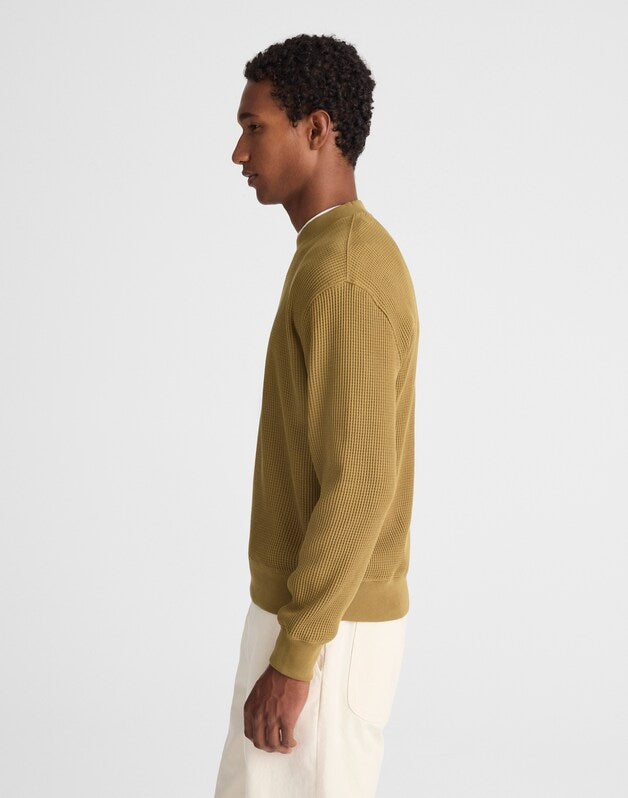 Waffle-Knit Sweatshirt WOODLAND BROWN