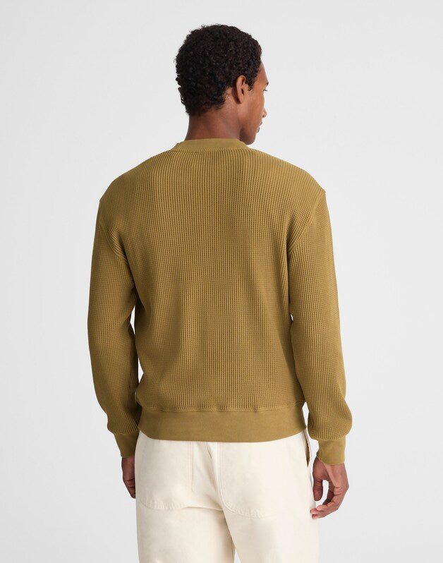Waffle-Knit Sweatshirt WOODLAND BROWN